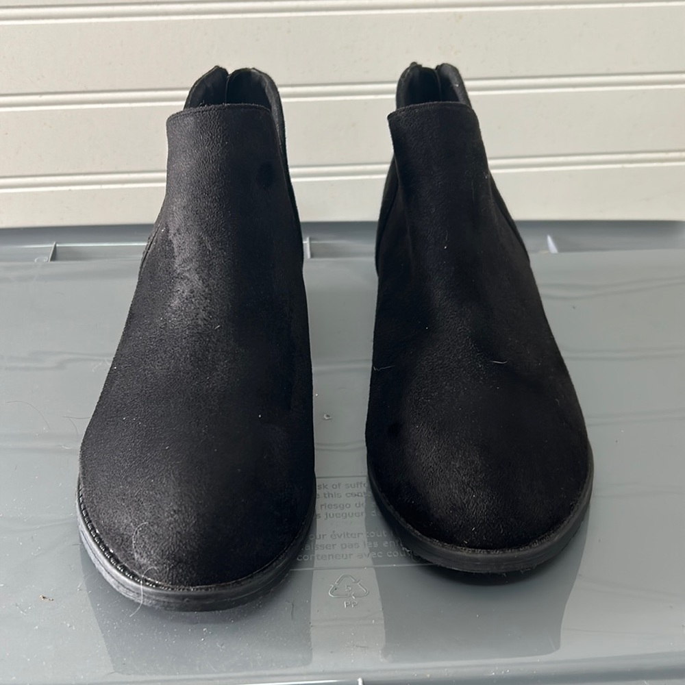 Black suede ankle booties